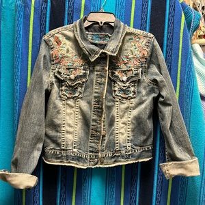 Beautiful floral embroidered Jean Jacket